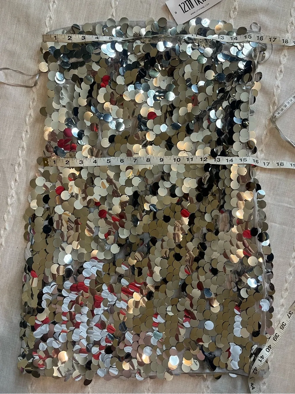 12th Tribe Pippa Silver Disco Sequin Dress – Size Large (NWT) - Picture 3 of 8
